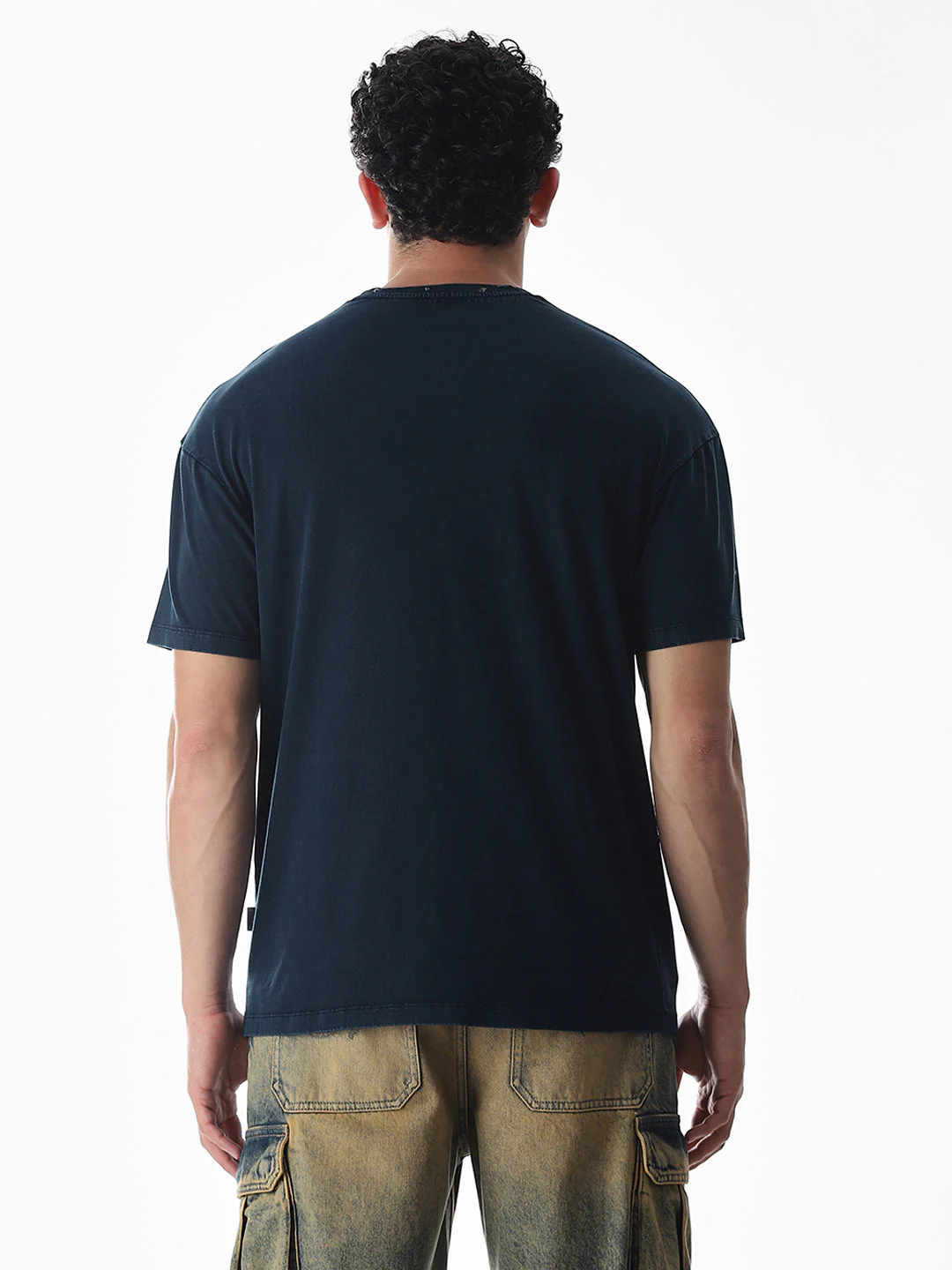 Blue Embellished Collar T-shirt - Image 9