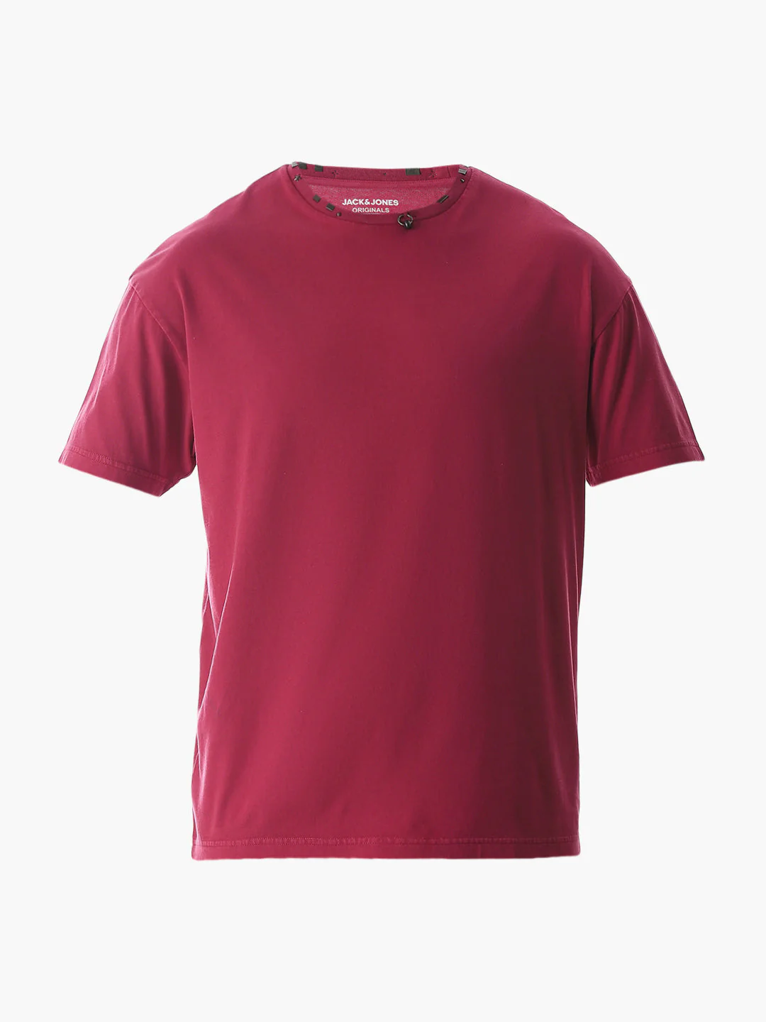 Dark Red Embellished Collar T-shirt - Image 7
