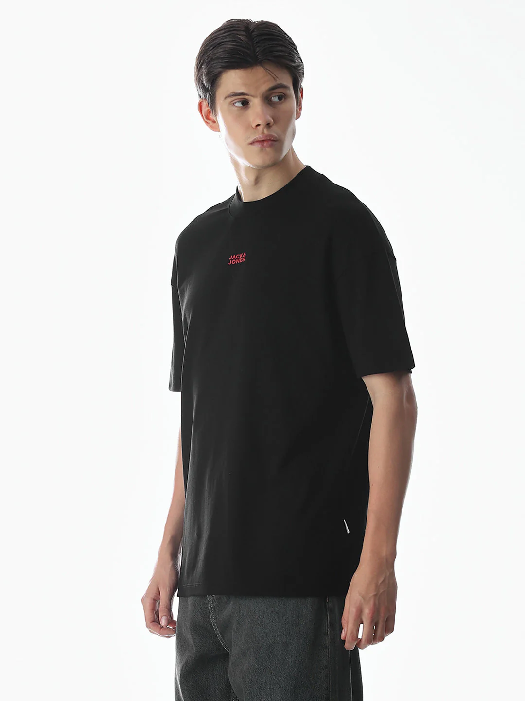 Black Logo Print Oversized T-shirt - Image 3