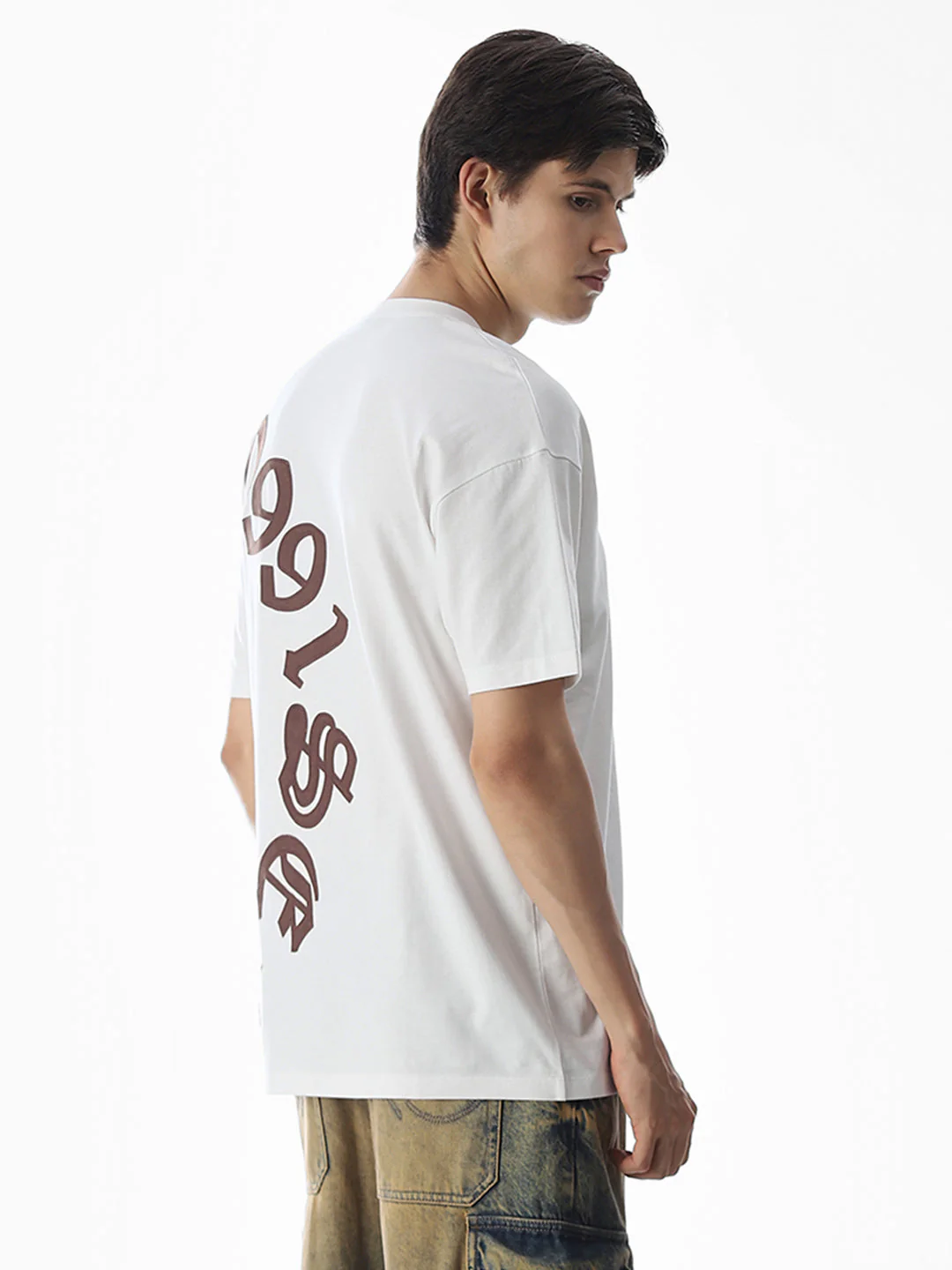 White Applique Patchwork T-shirt - Image 4