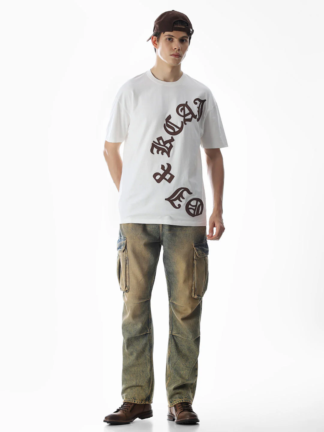 White Applique Patchwork T-shirt - Image 7