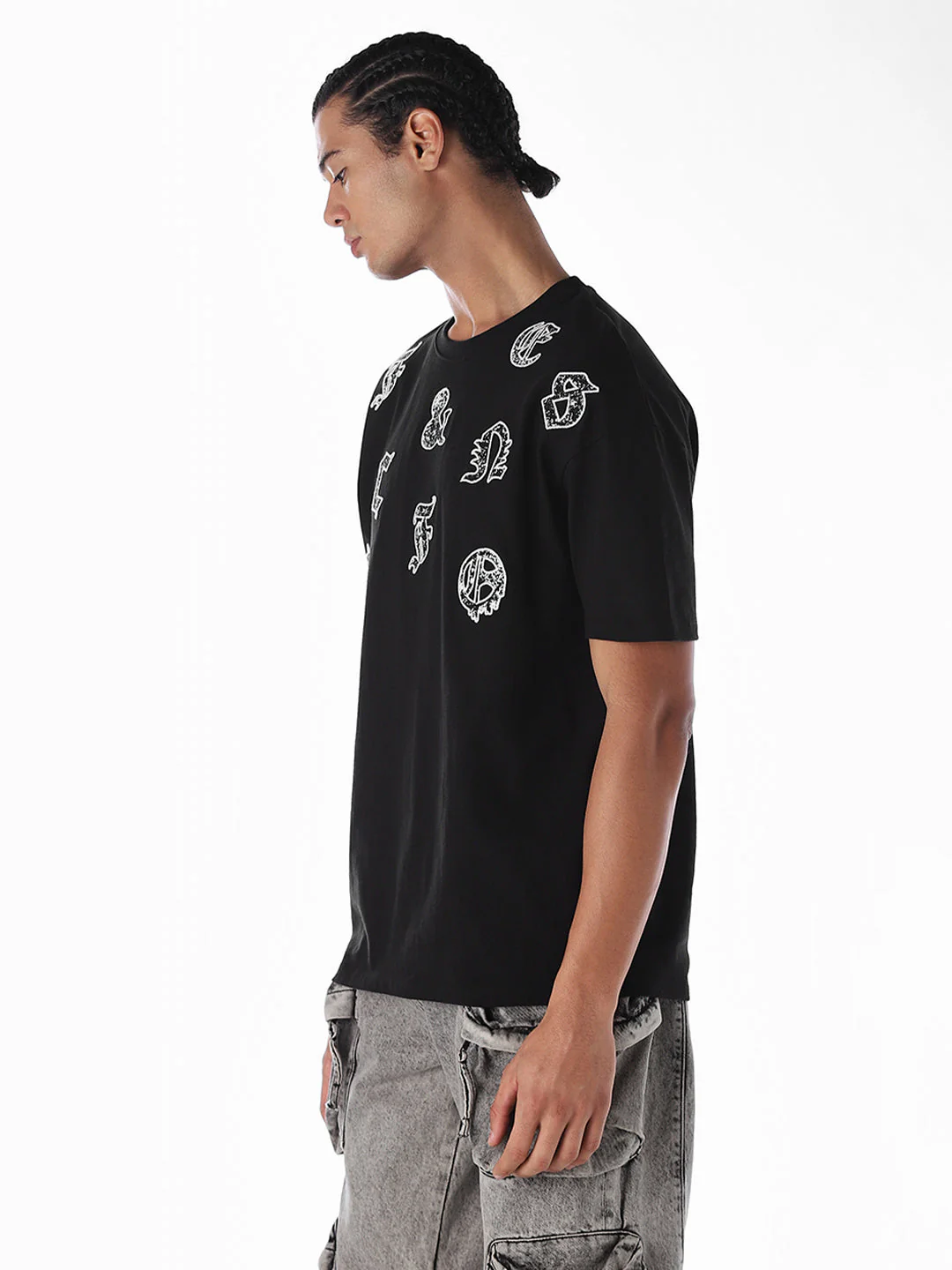 Embroidered Print Oversized T-shirt - Image 3