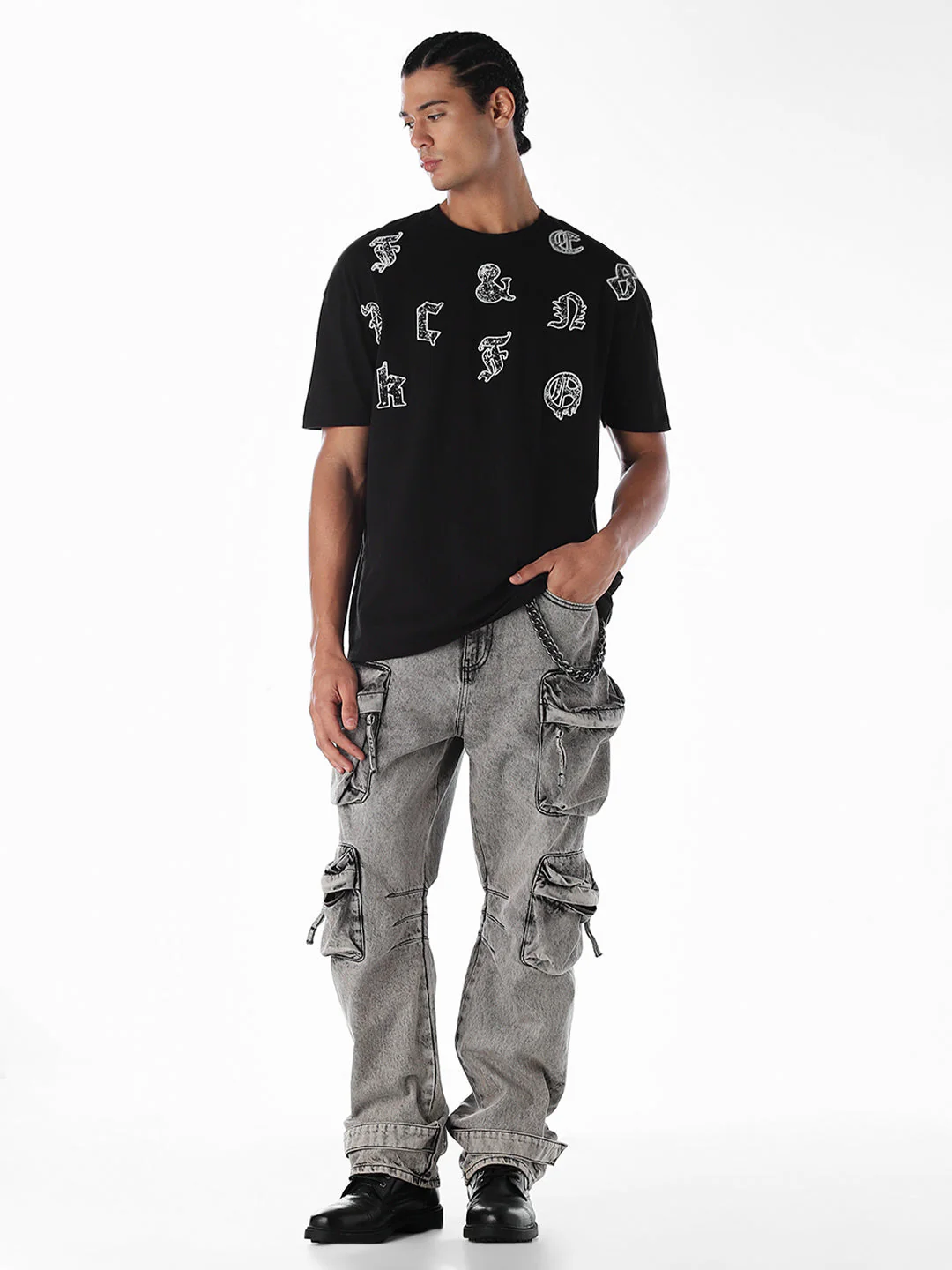 Embroidered Print Oversized T-shirt - Image 6