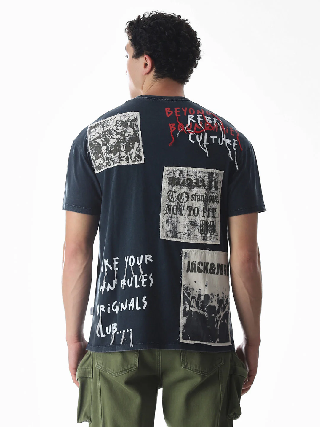 Blue Logo Text Boxy Fit T-shirt - Image 4