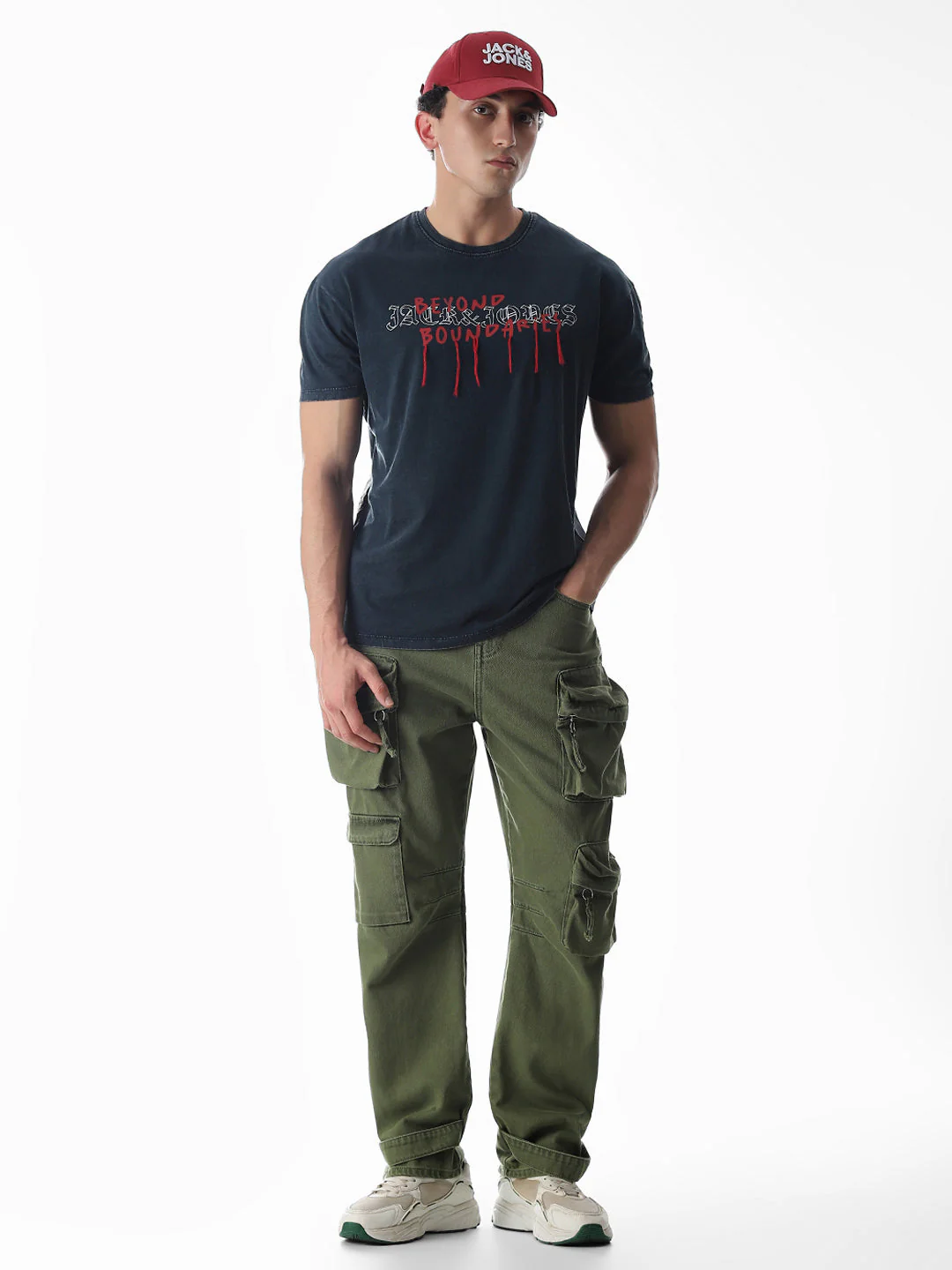 Blue Logo Text Boxy Fit T-shirt - Image 6