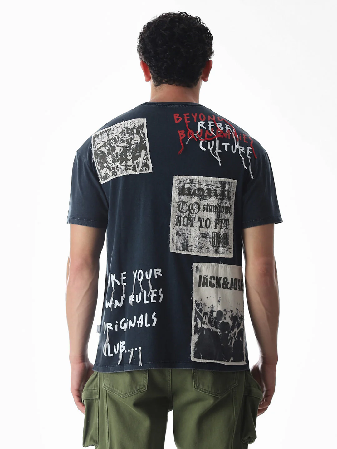 Blue Logo Text Boxy Fit T-shirt - Image 9