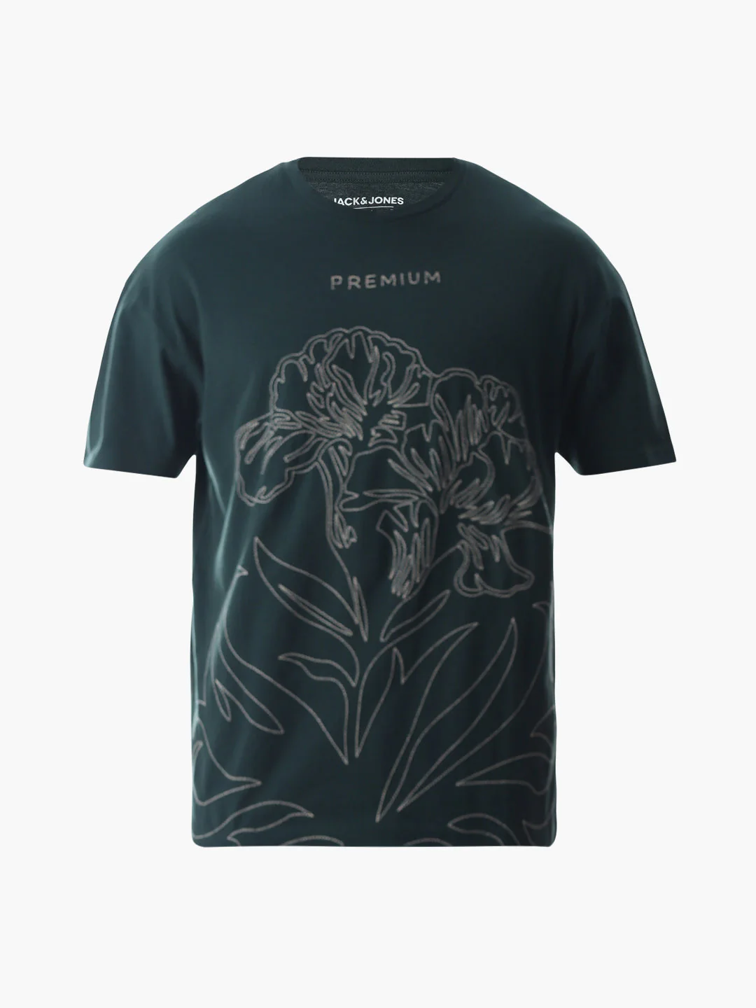 Green Embroidered Print Cotton T-shirt - Image 7