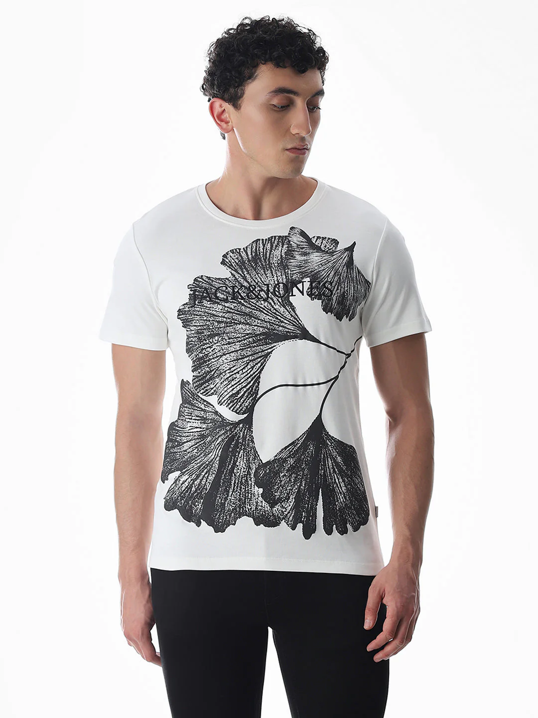 White Embroidered Print T-Shirt - Image 2