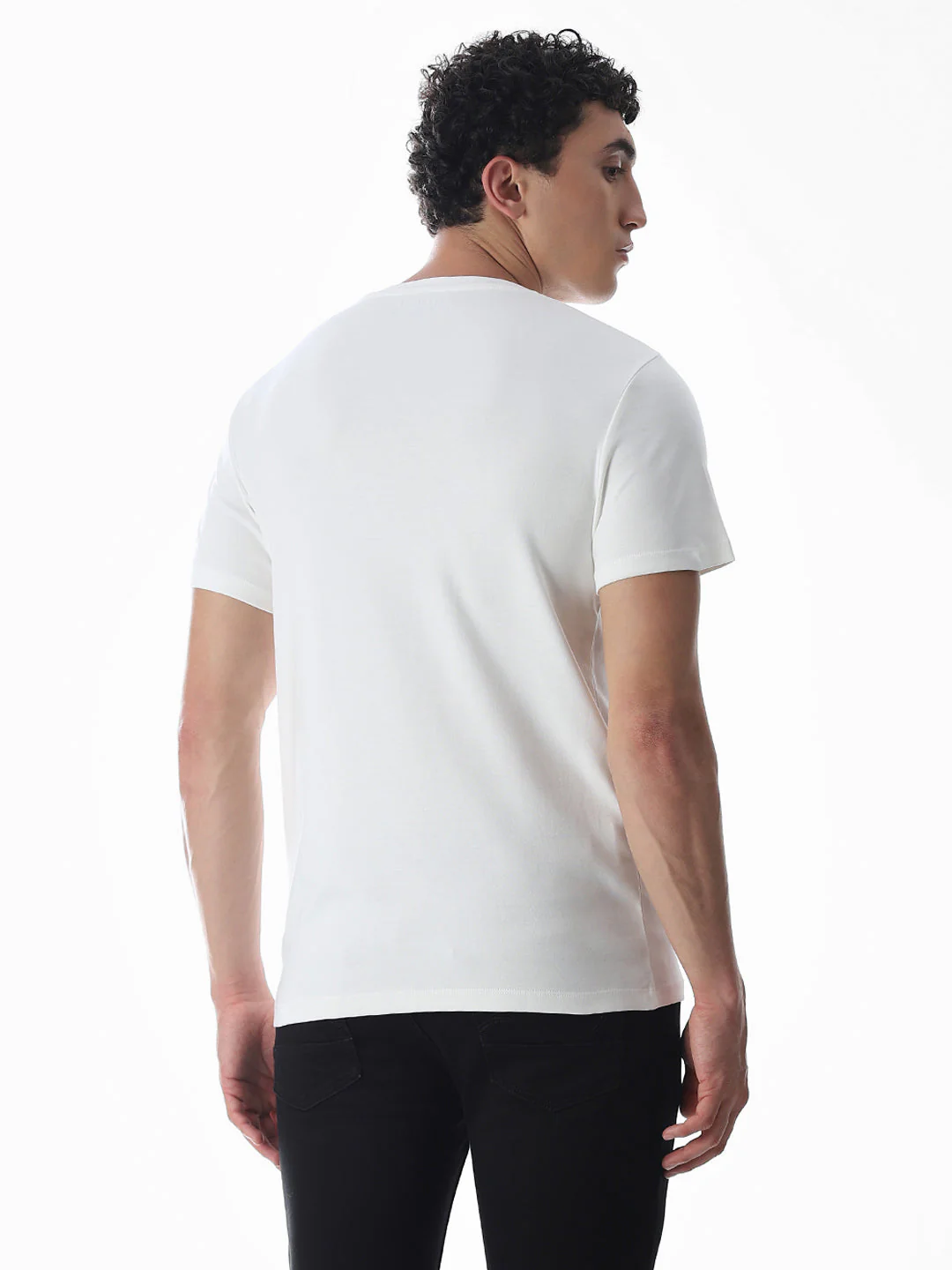 White Embroidered Print T-Shirt - Image 4