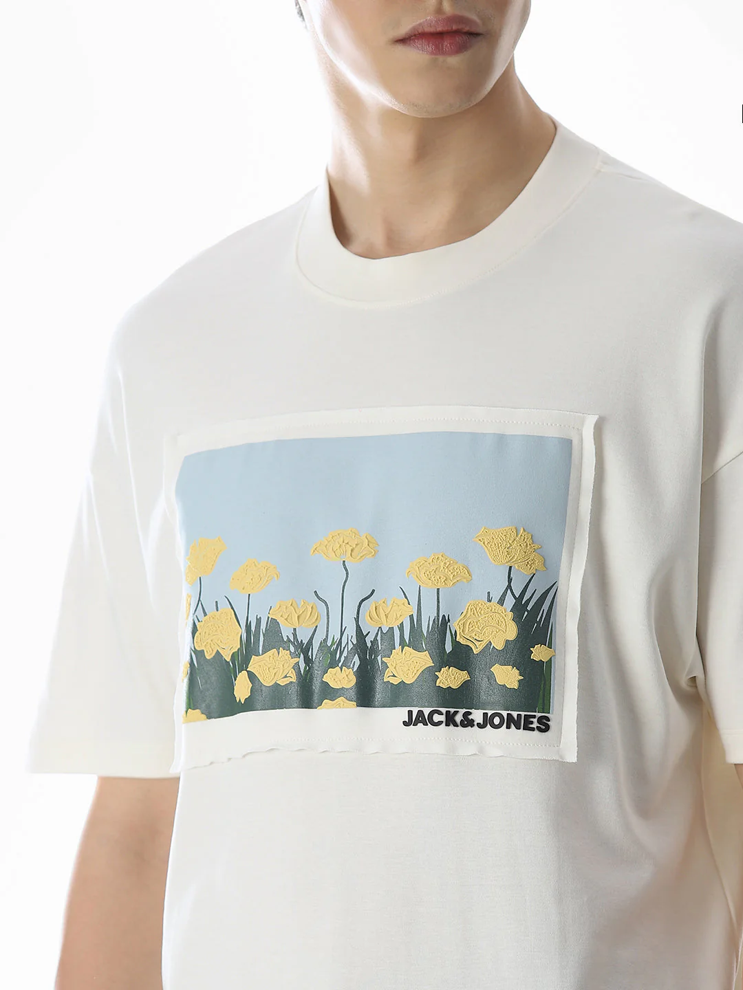 White Graphic Print Cotton T-shirt - Image 5