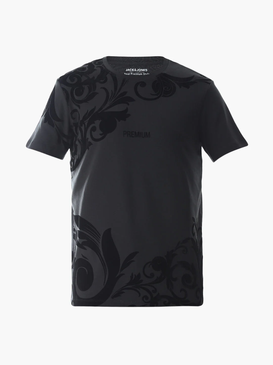 Black Printed Cotton T-shirt - Image 7