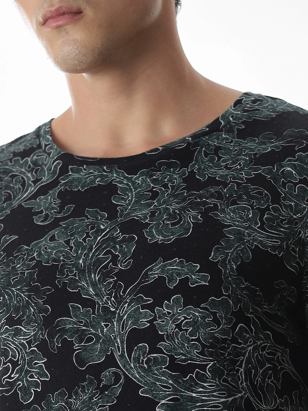 Black Printed Cotton T-shirt - Image 5