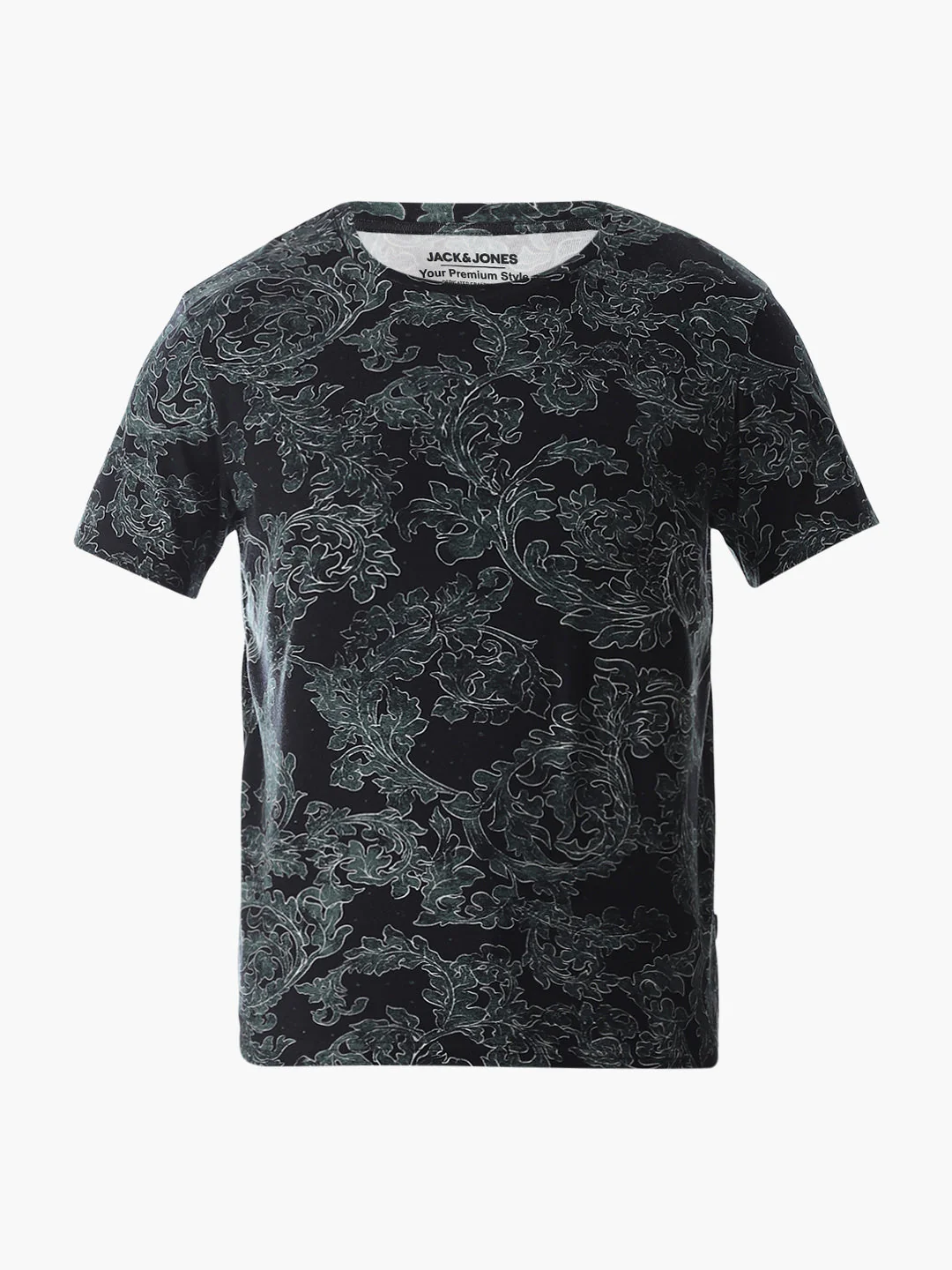 Black Printed Cotton T-shirt - Image 7