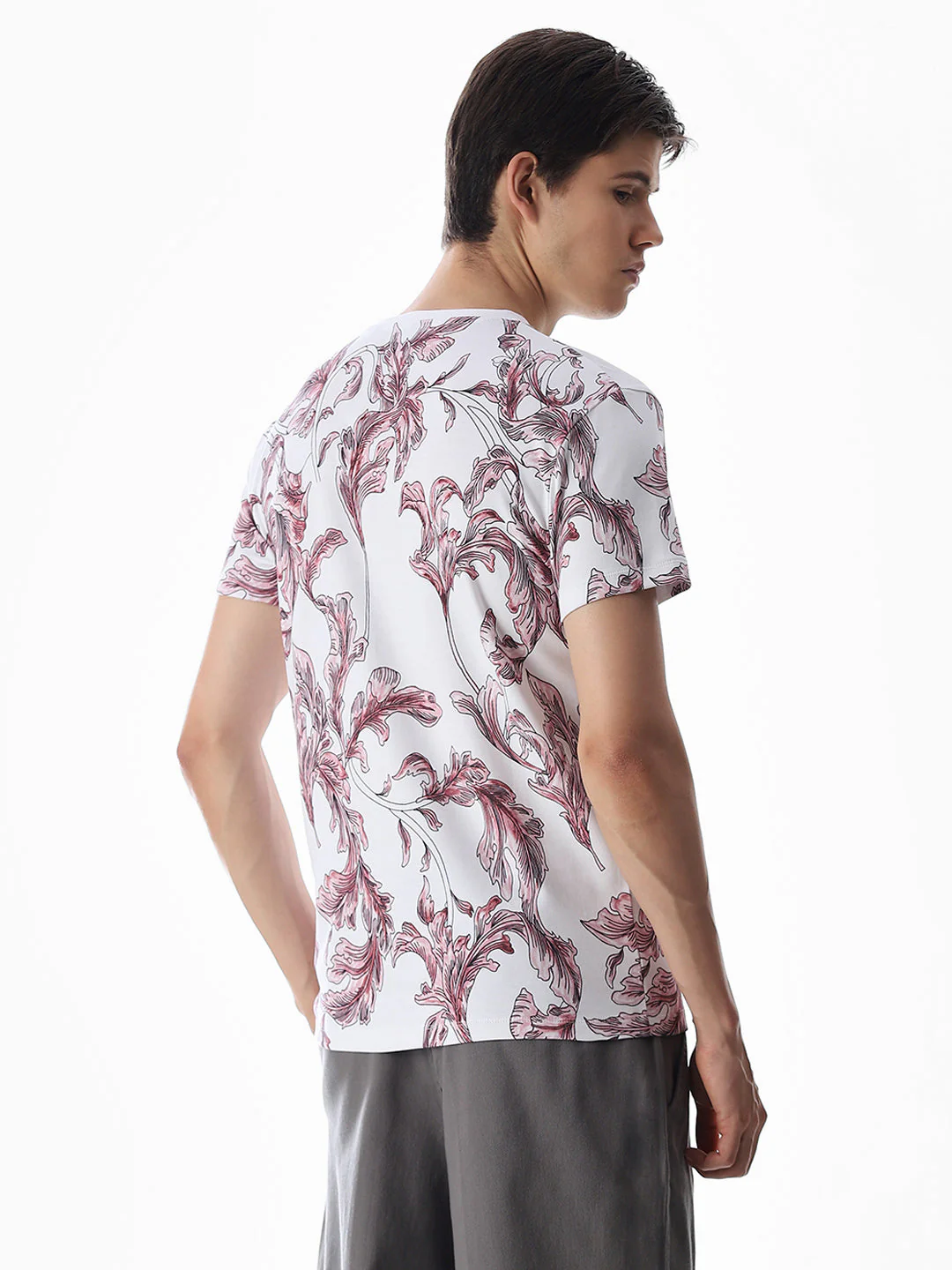 White Printed Cotton T-shirt - Image 4