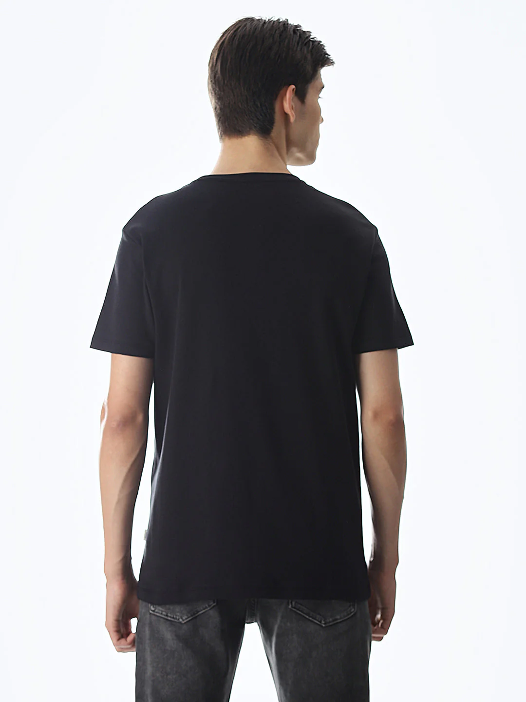 Black Applique Patchwork T-shirt - Image 4