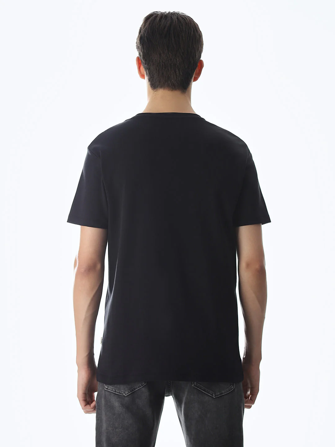 Black Applique Patchwork T-shirt - Image 9
