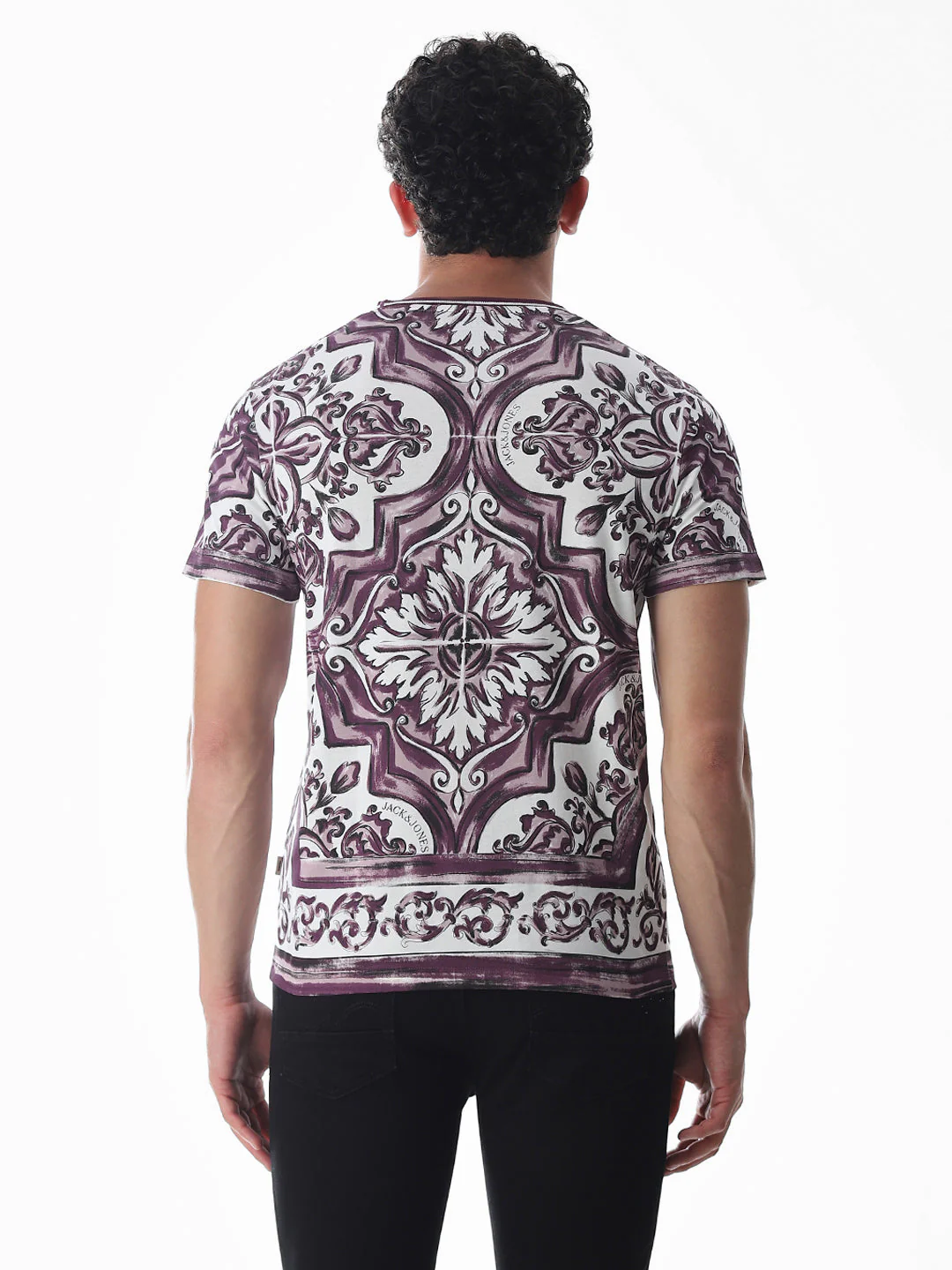White Abstract Print T-shirt - Image 9