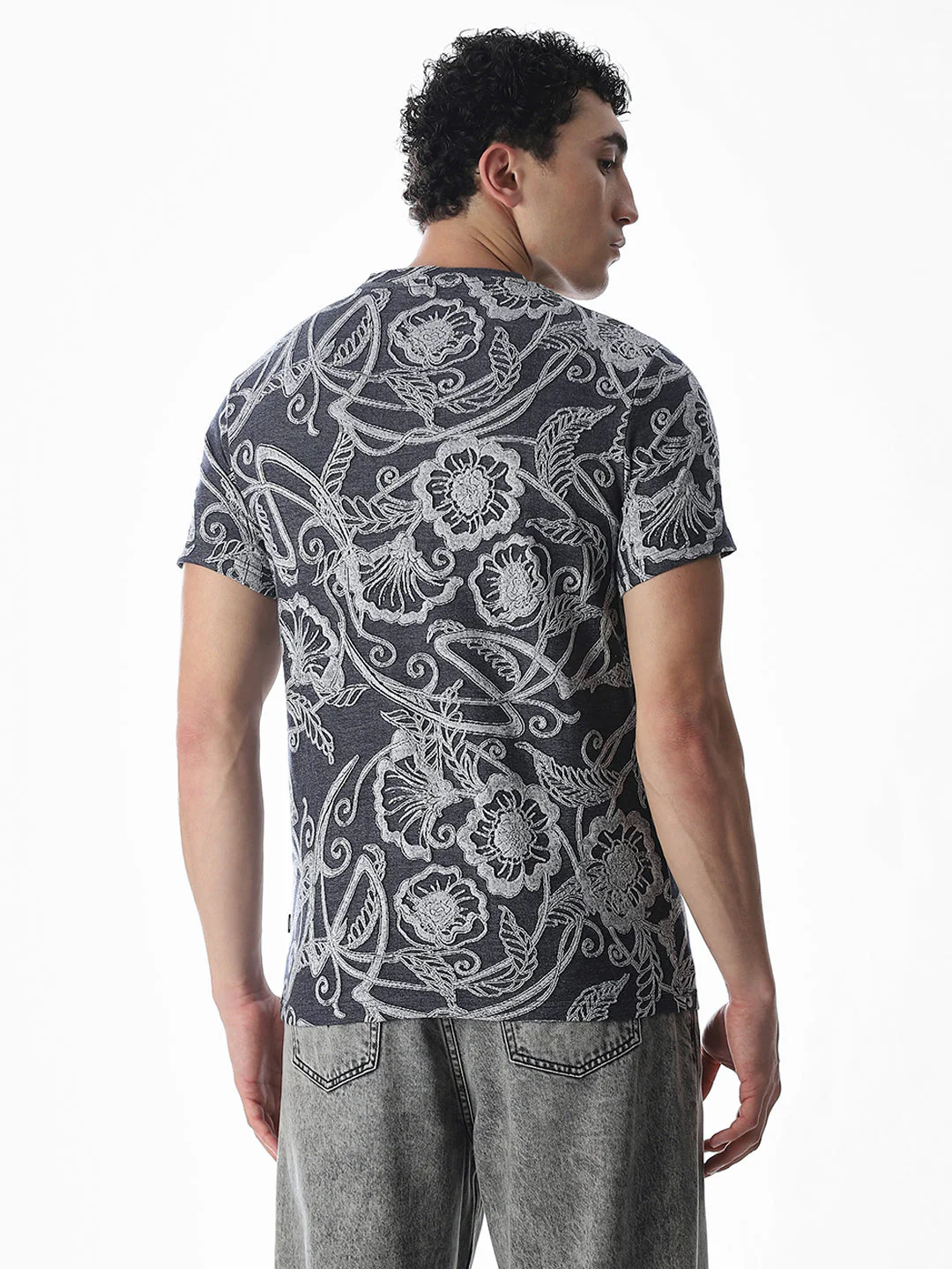 Jacquard Printed Cotton T-shirt - Image 4