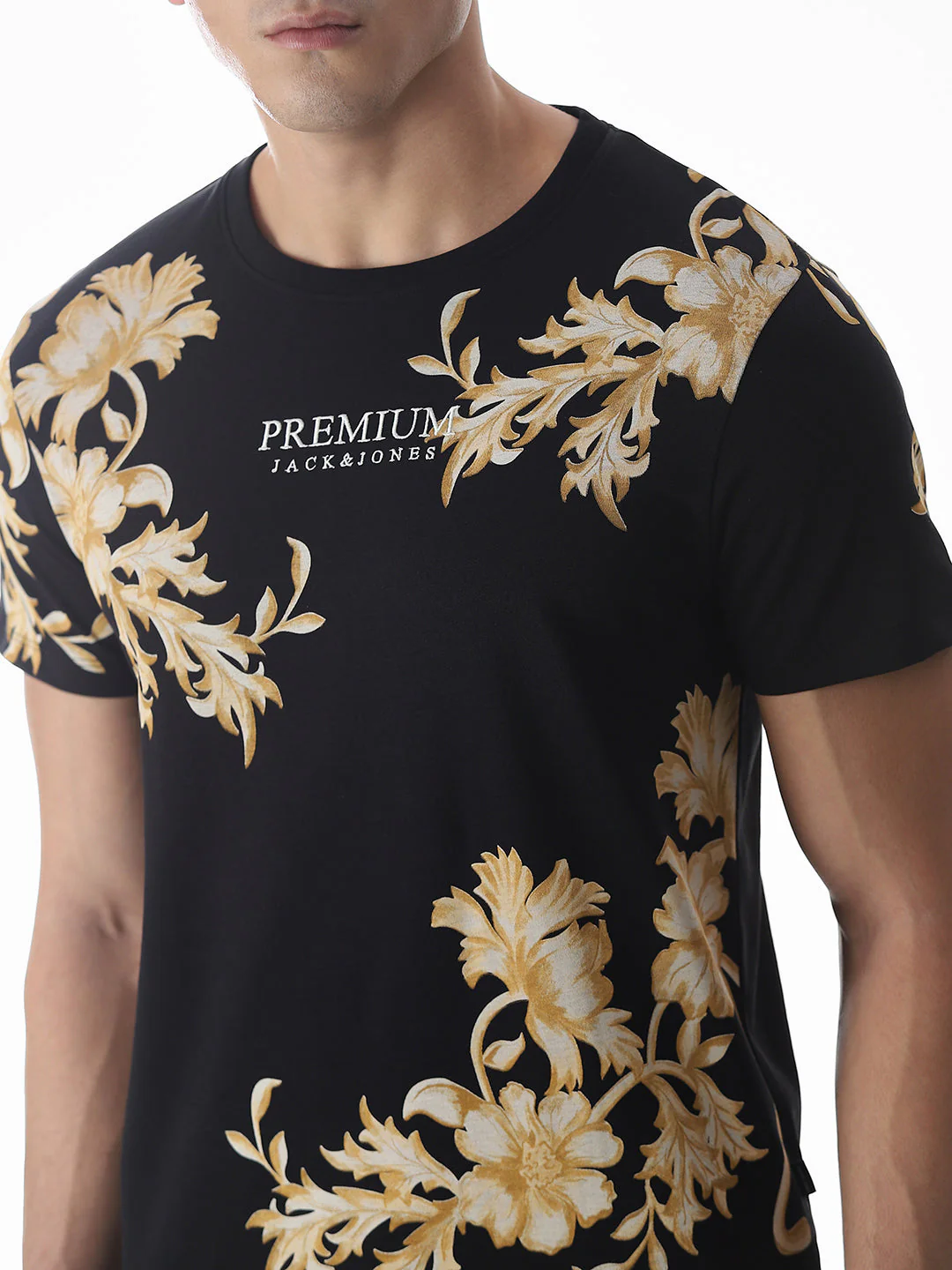 Black Printed Cotton T-shirt - Image 5