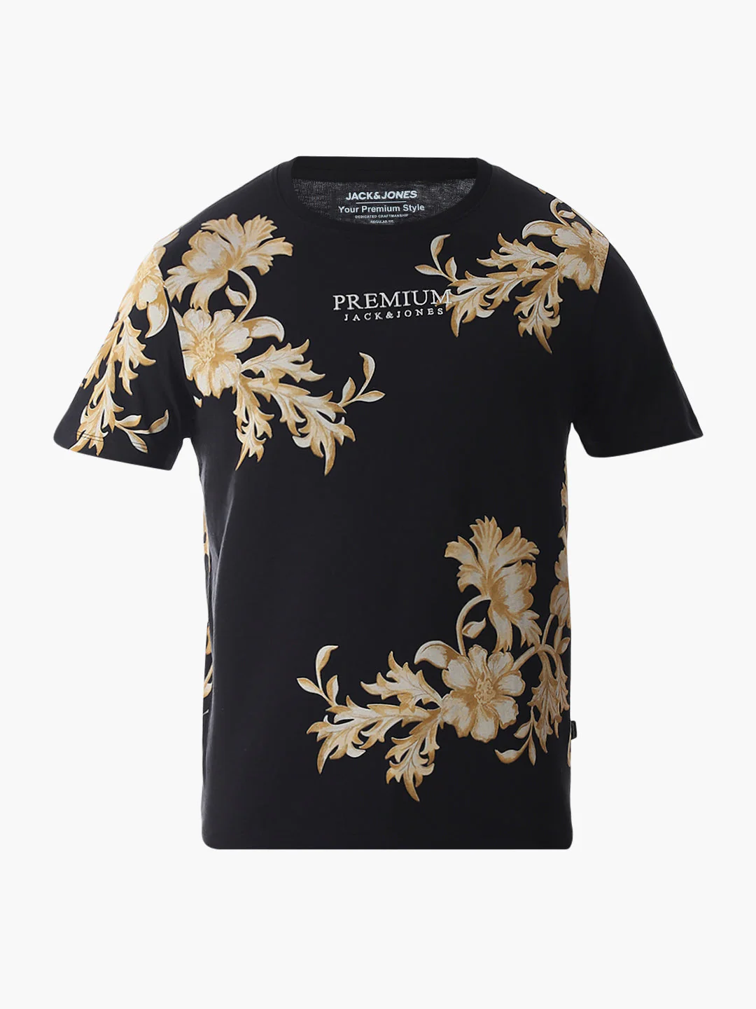 Black Printed Cotton T-shirt - Image 7