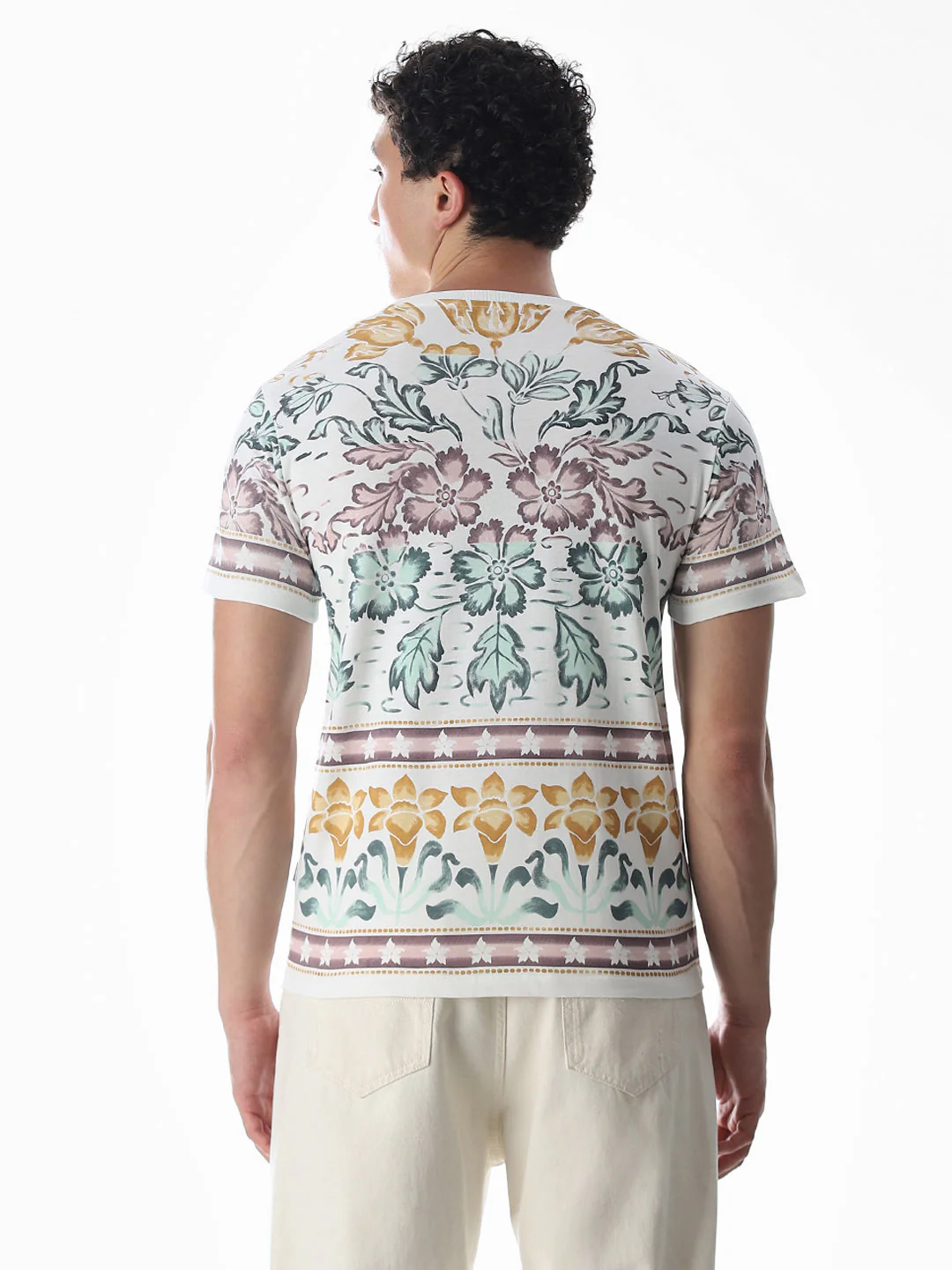 White Printed Cotton T-shirt - Image 4