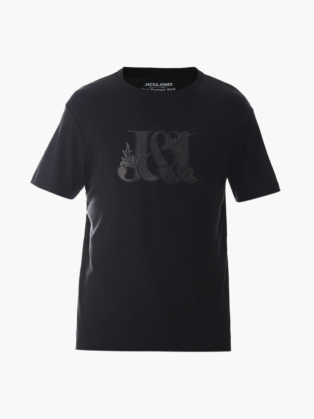 Black Applique Print Cotton T-shirt - Image 7