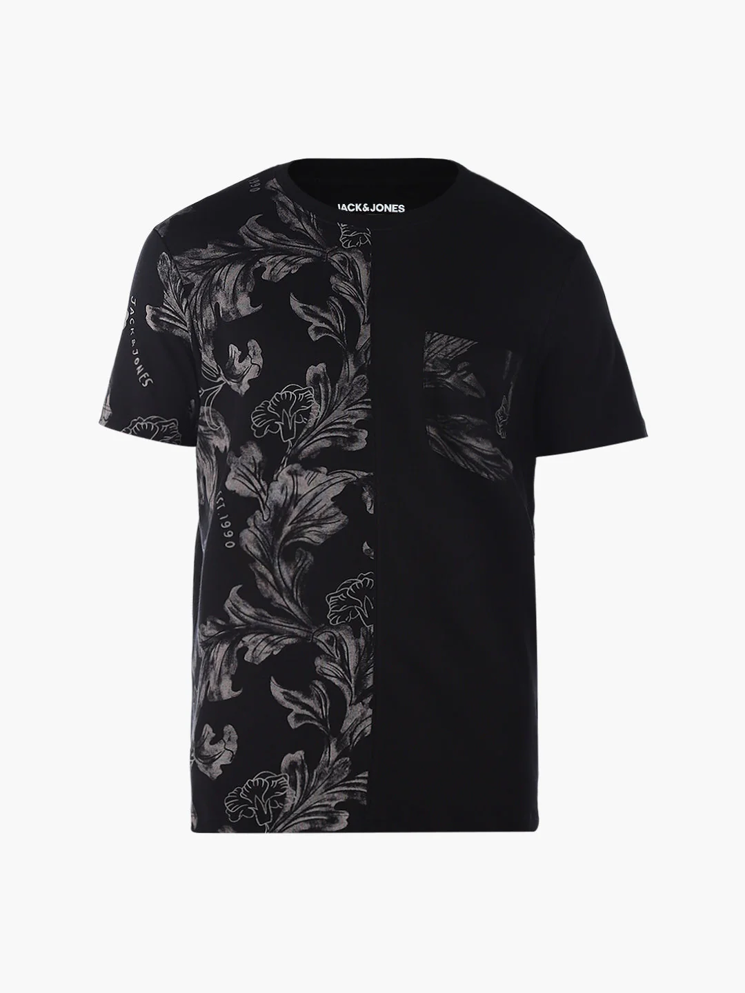 Printed Cotton T-shirt - Black - Image 7