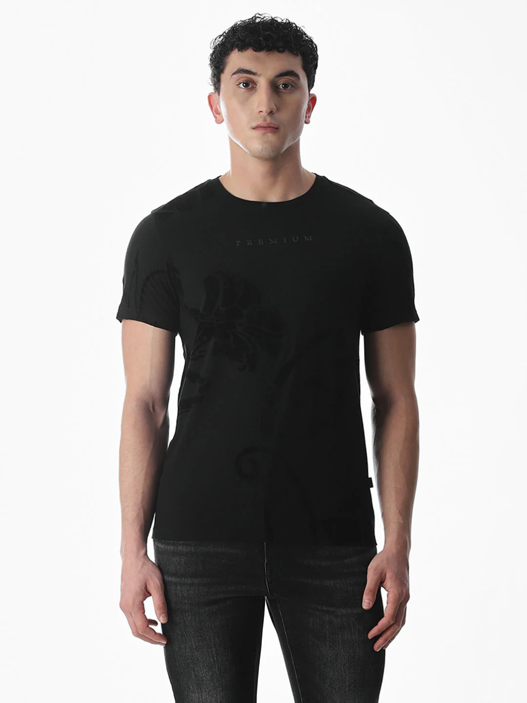 Flock Print Cotton T-shirt - Image 2