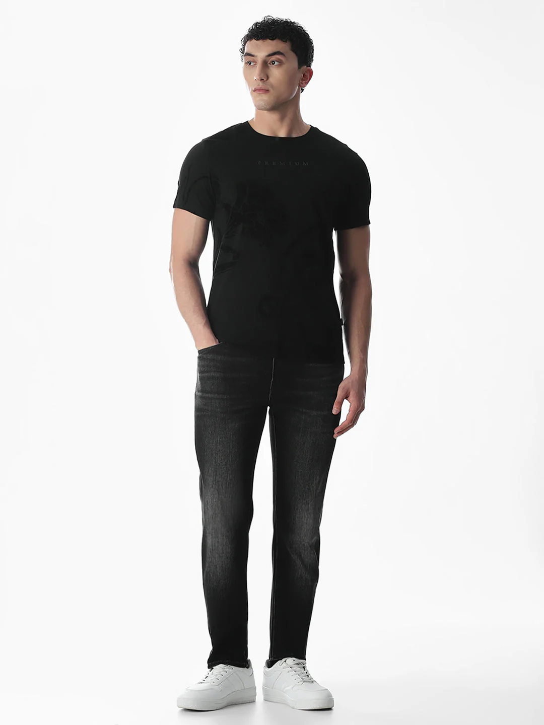 Flock Print Cotton T-shirt - Image 6