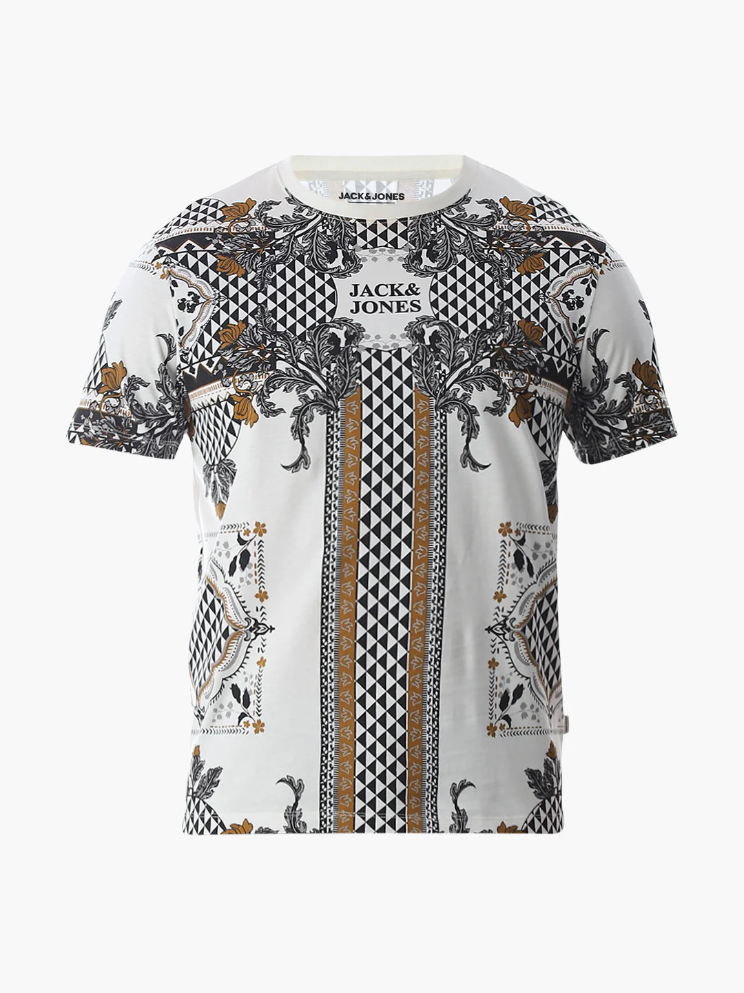 White Printed Cotton T-shirt - Image 7