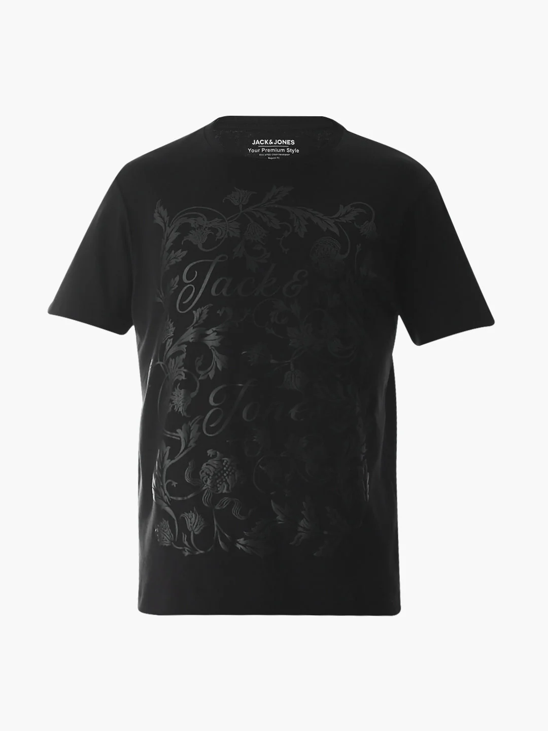 Black Abstract Print Cotton T-shirt - Image 7