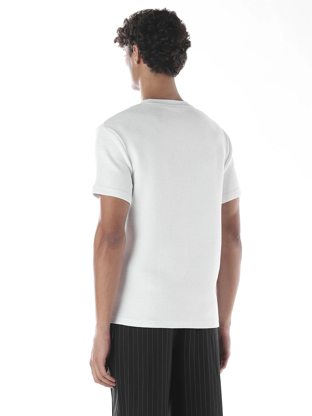 Chest Pocket Crew Neck T-shirt- White - Image 4