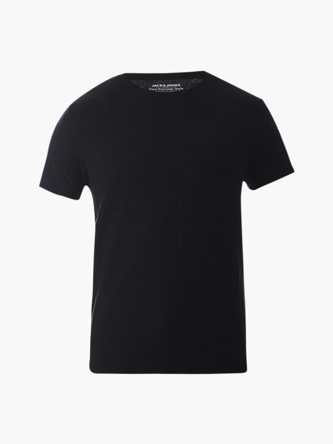 Black Jacquard Crew Neck T-shirt - Image 7