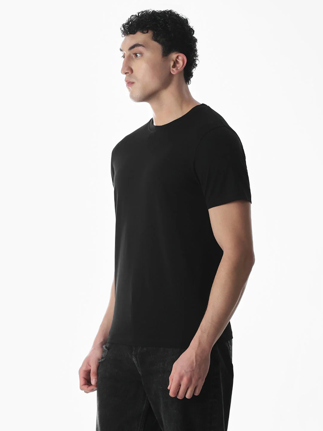 Classic Black Cotton T-shirt - Image 3