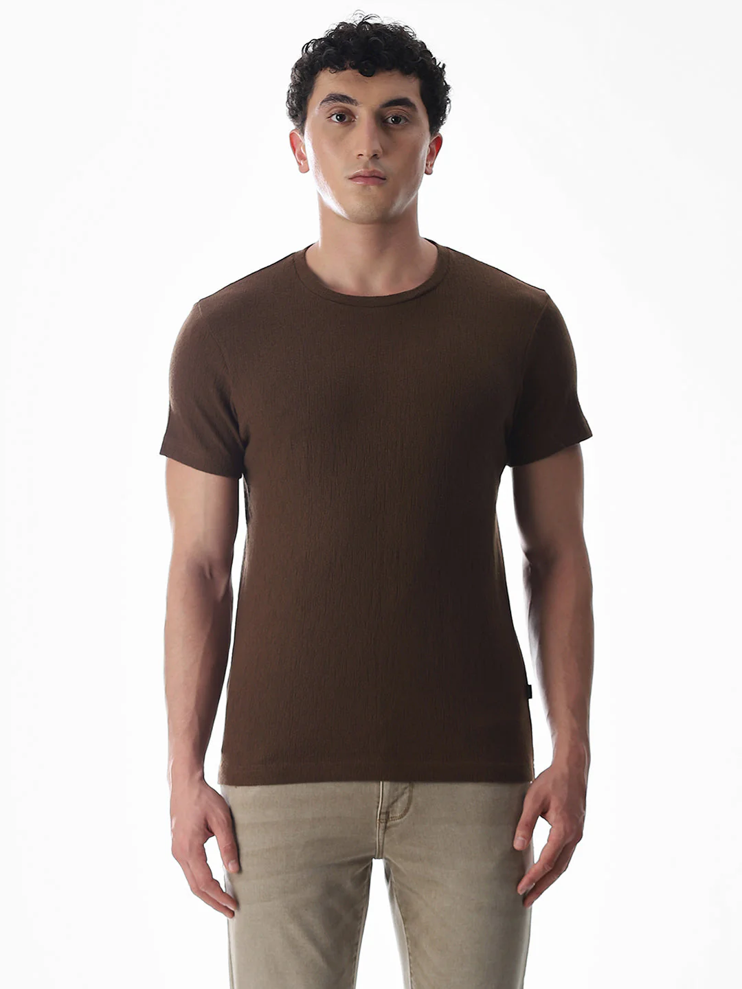 Dark Brown Crew Neck T-shirt - Image 8