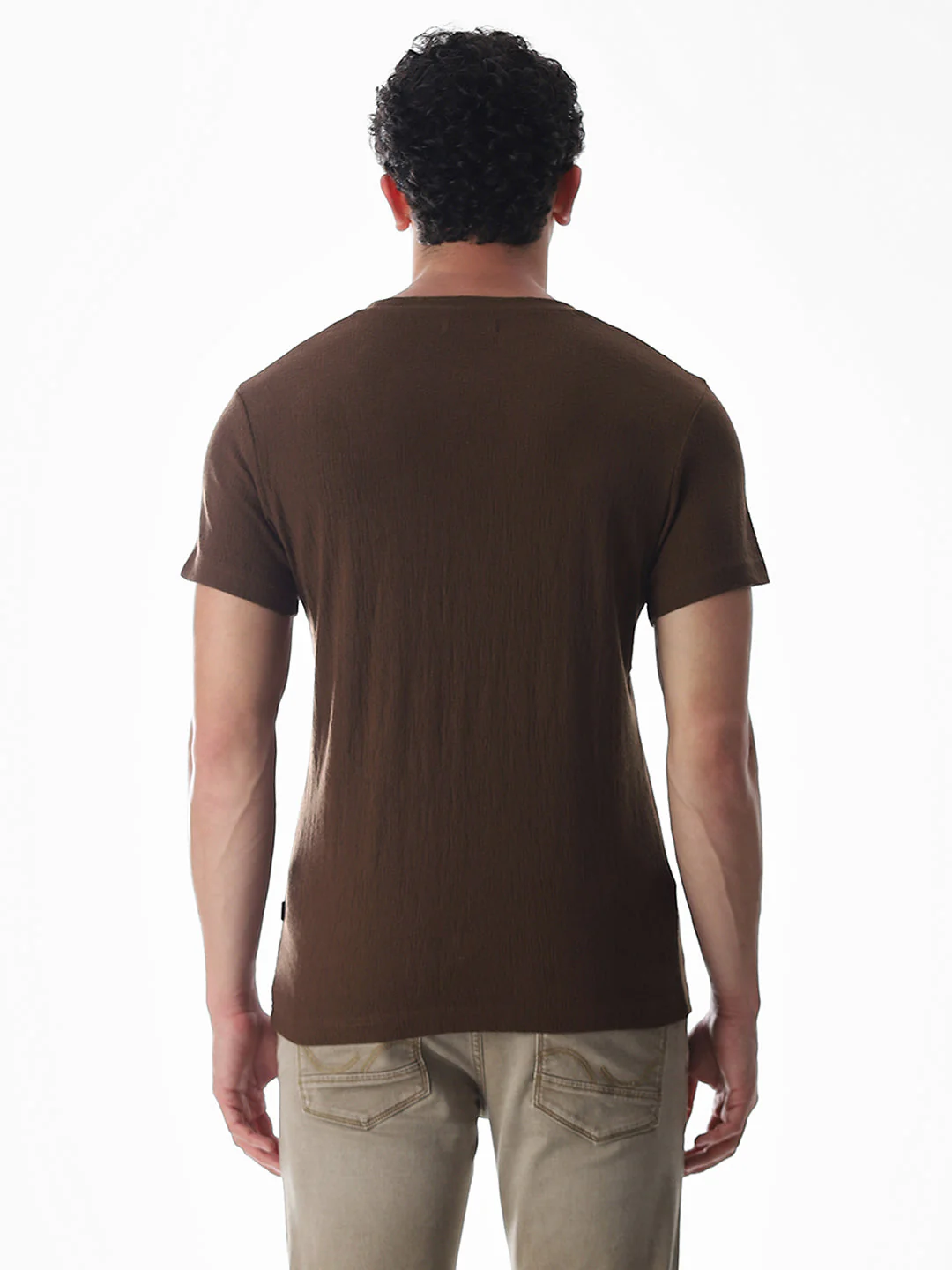 Dark Brown Crew Neck T-shirt - Image 9