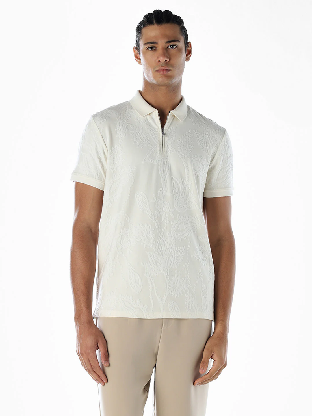 Jacquard Cotton Polo - Image 2