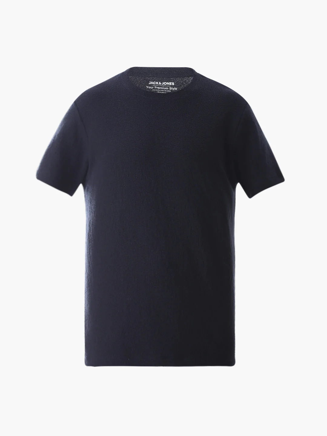 Navy Blue Cotton Crew Neck T-shirt - Image 7