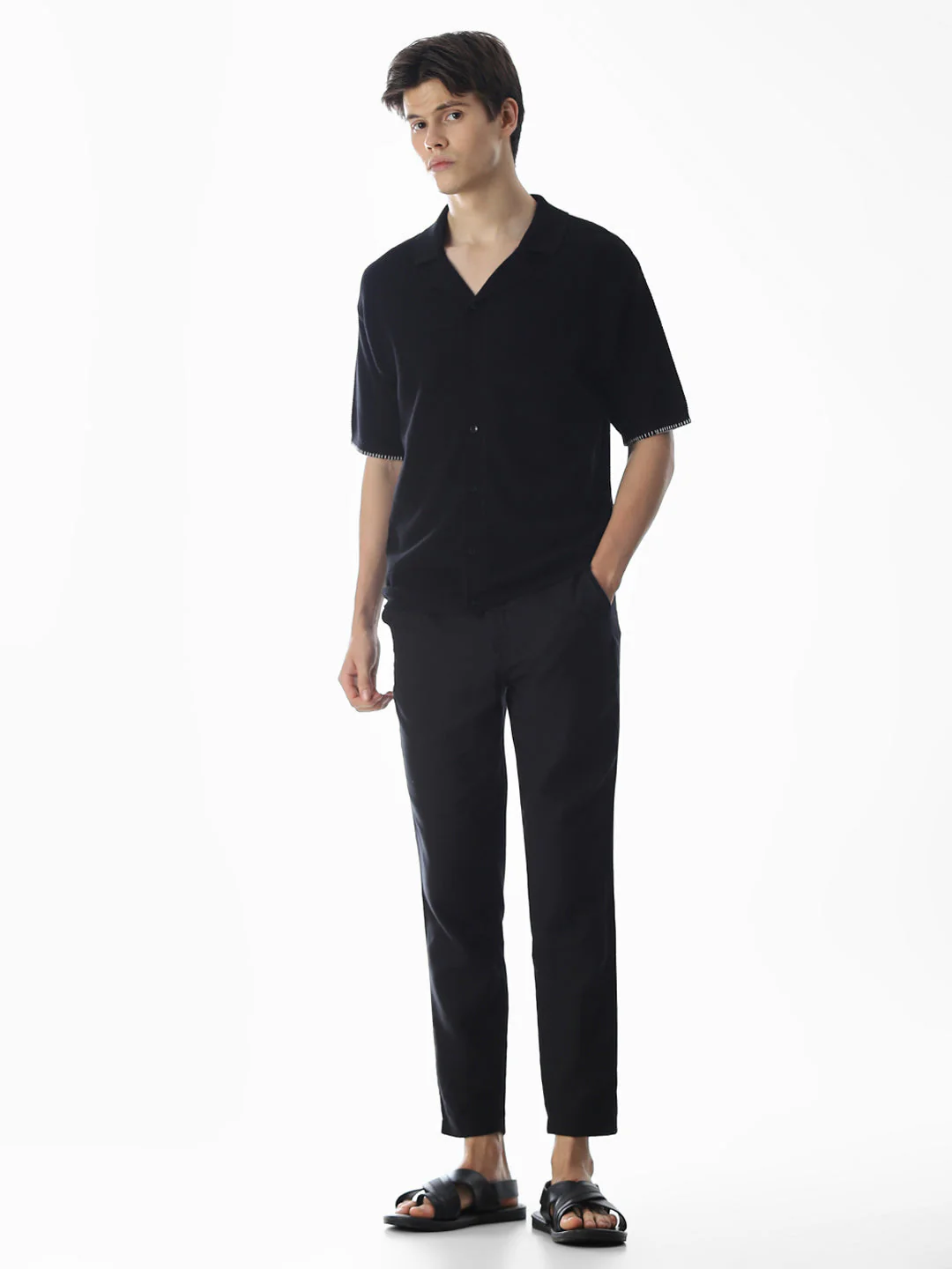 Black Embroidered Knitted Polo - Image 6