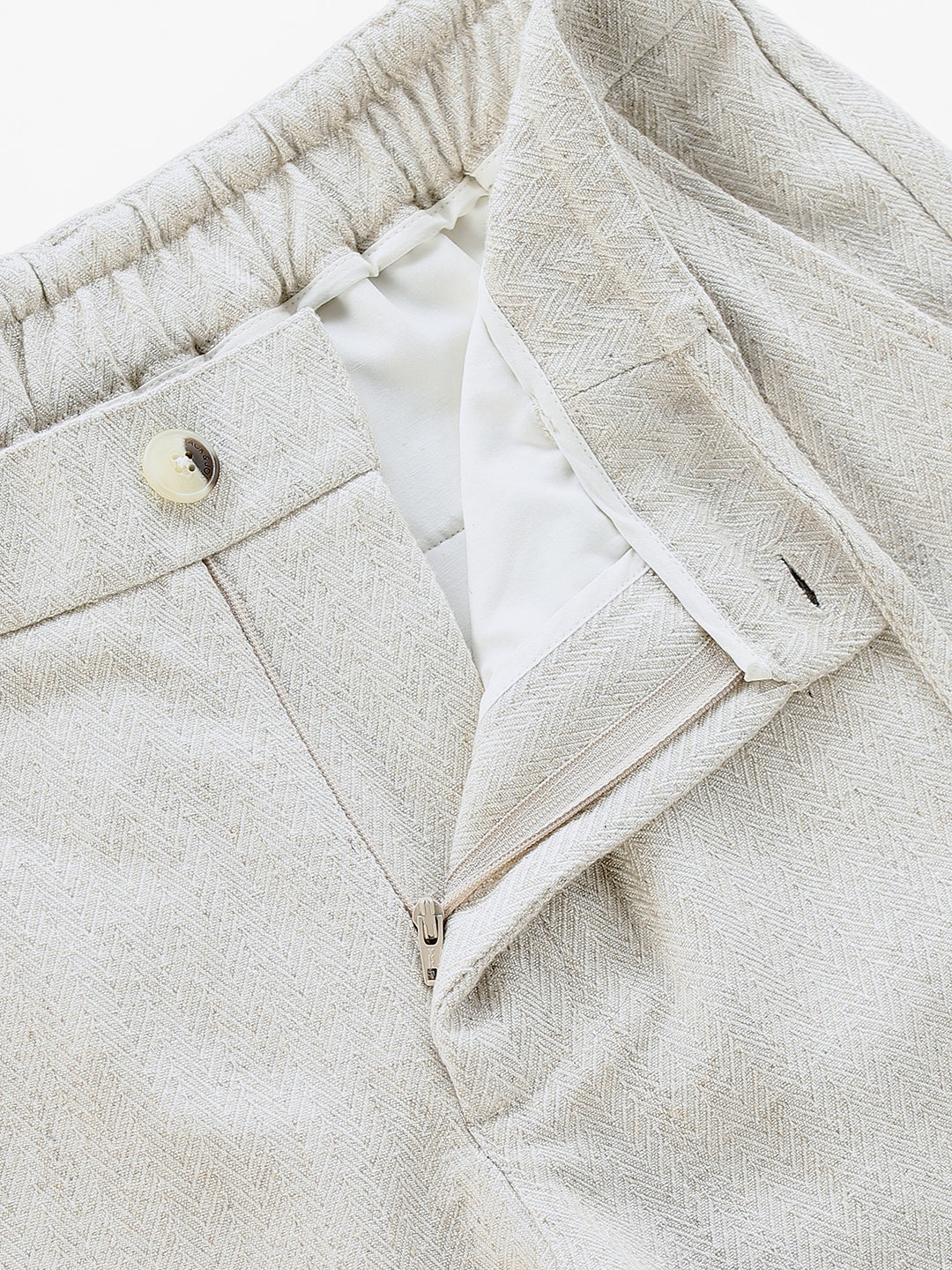 Beige Linen Blend Casual Pants - Image 6