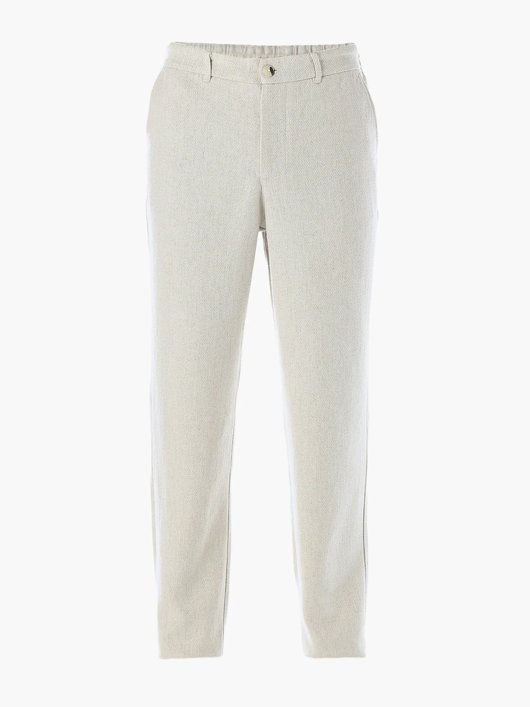 Beige Linen Blend Casual Pants - Image 8