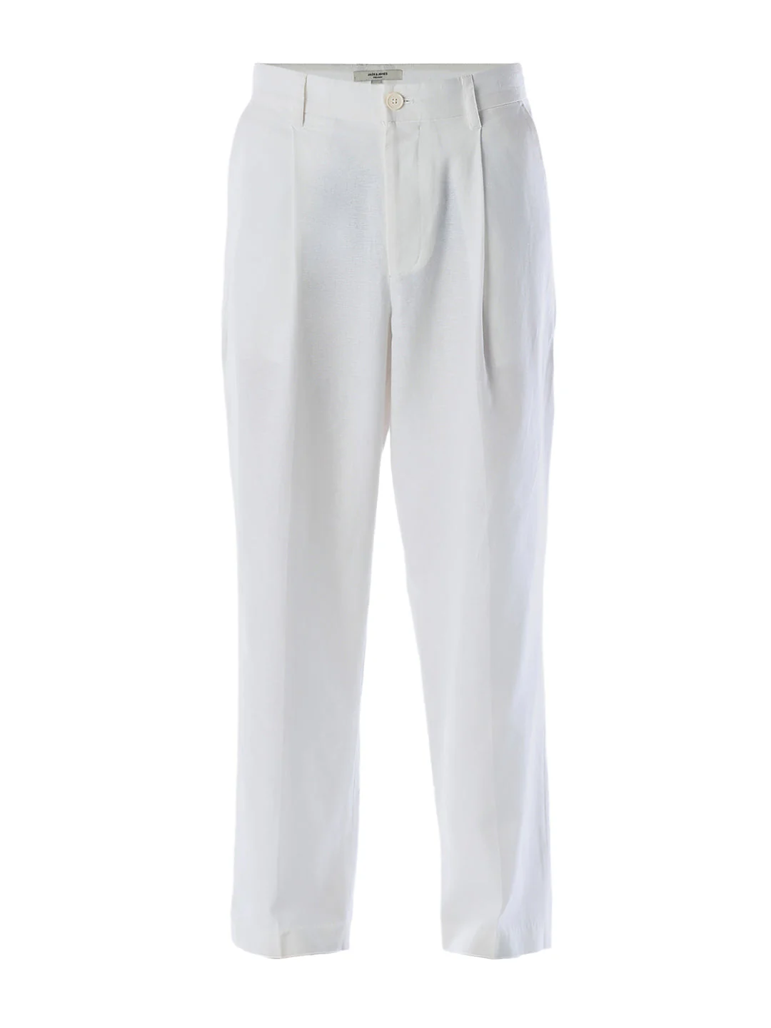 White Cotton-Flax Loose Fit Pants - Image 8