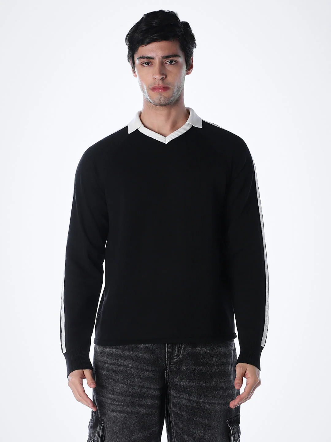 Black Contrast Tipping Cotton Polo - Image 2