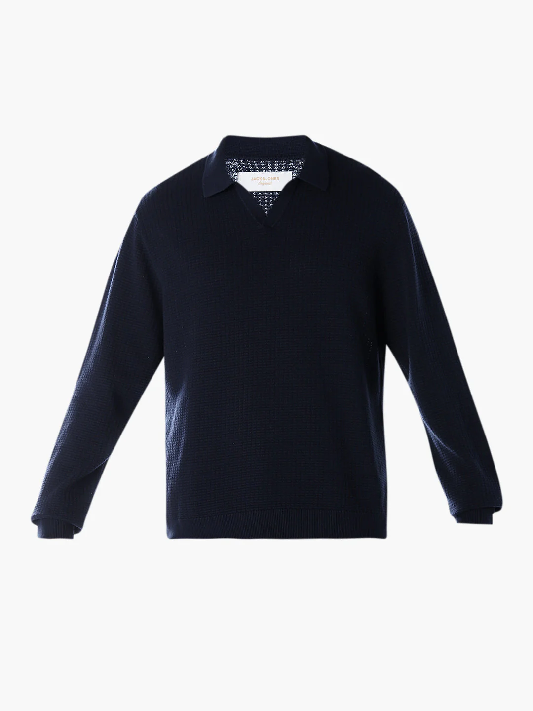 Structured Knitted Regular Fit Polo - Blue - Image 7