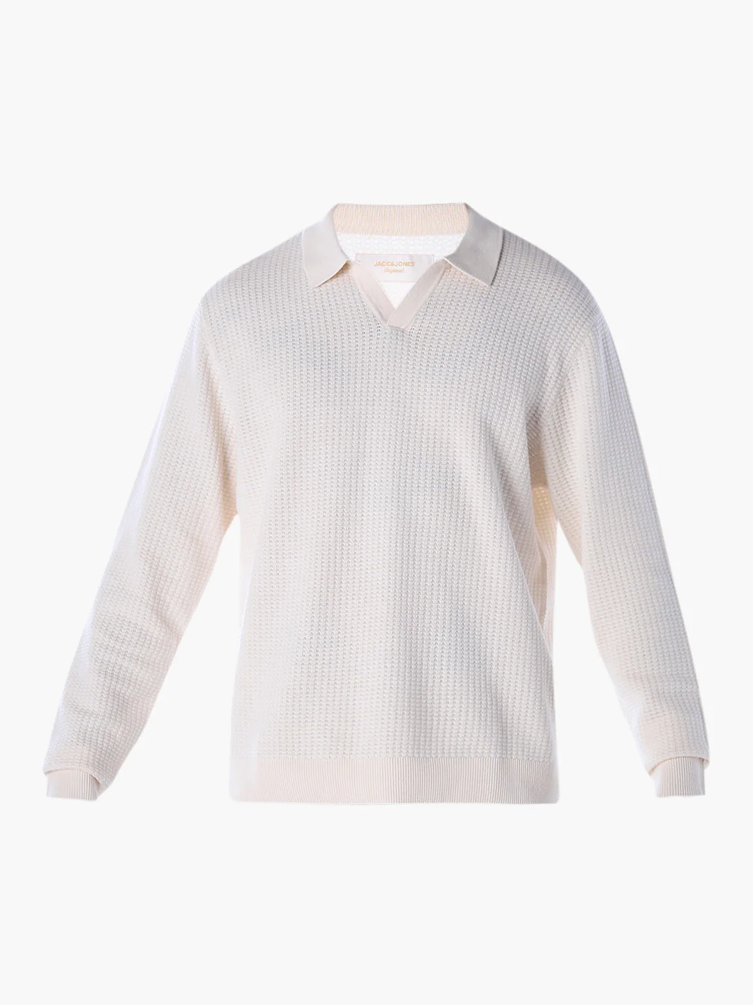 Structured Knitted Regular Fit Polo - White - Image 7