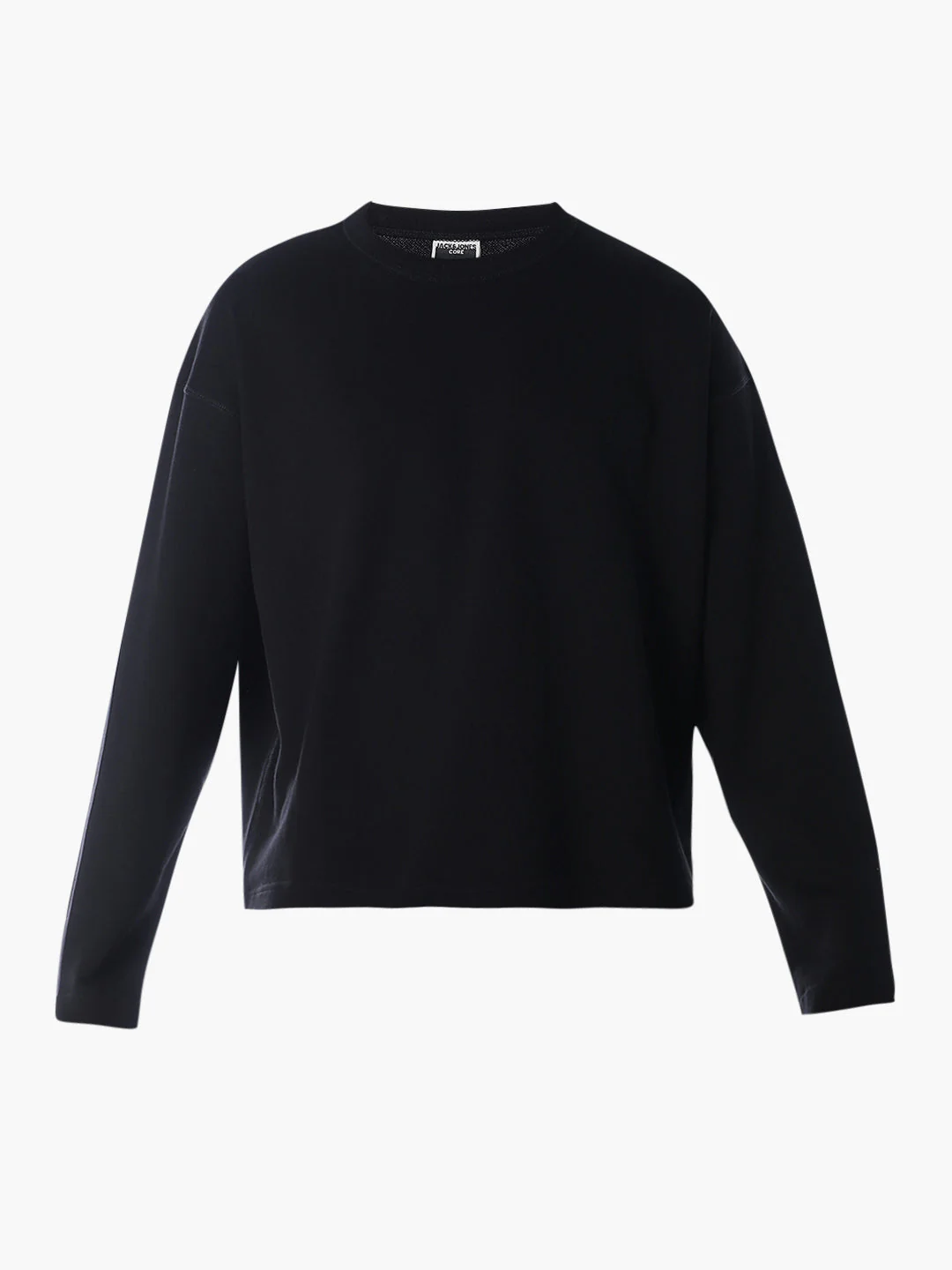 Crew Neck Cotton Sweatshirt - Black - Image 8