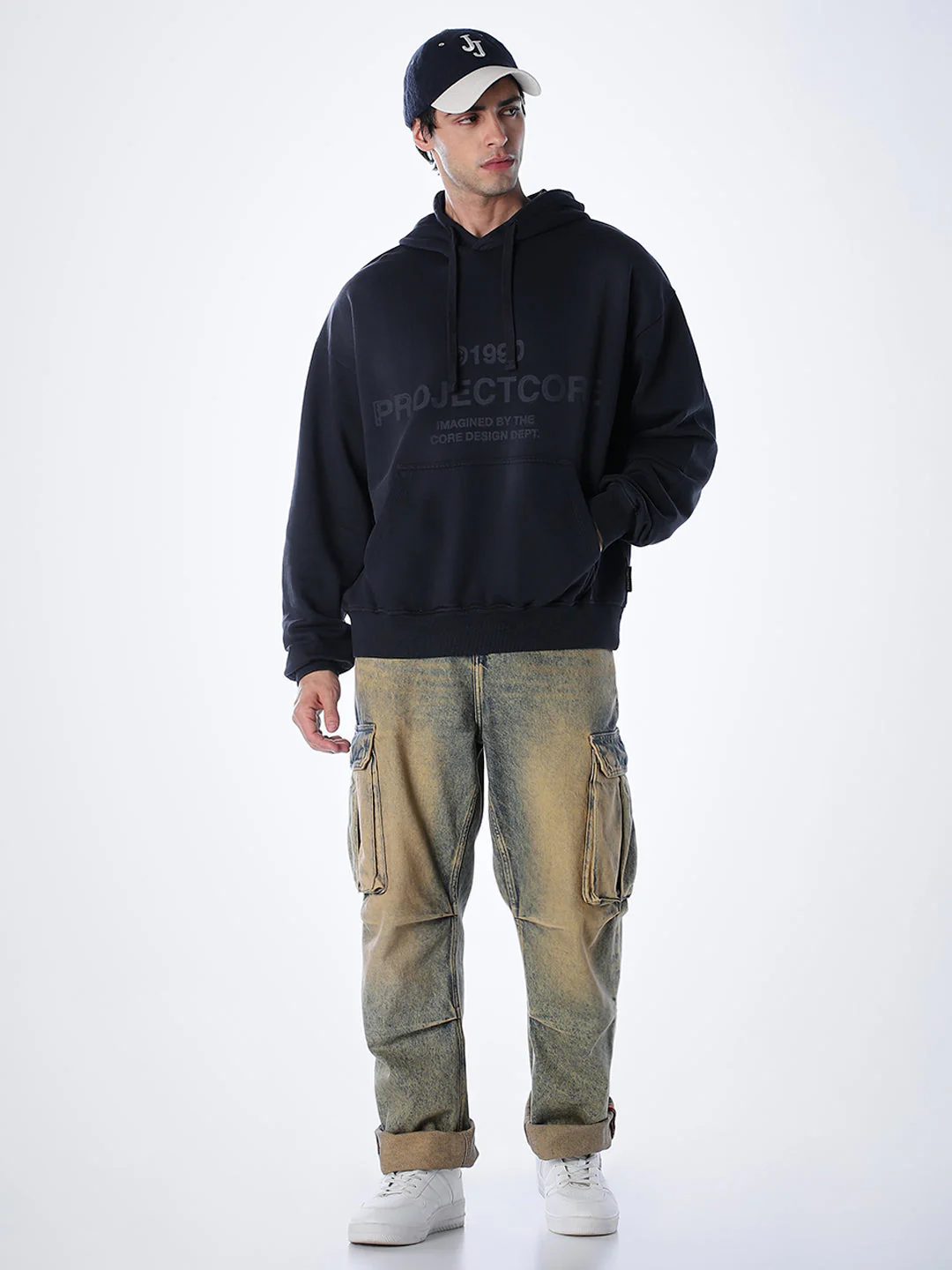 Printed Slim Fit Hoodie - Blue - Image 6