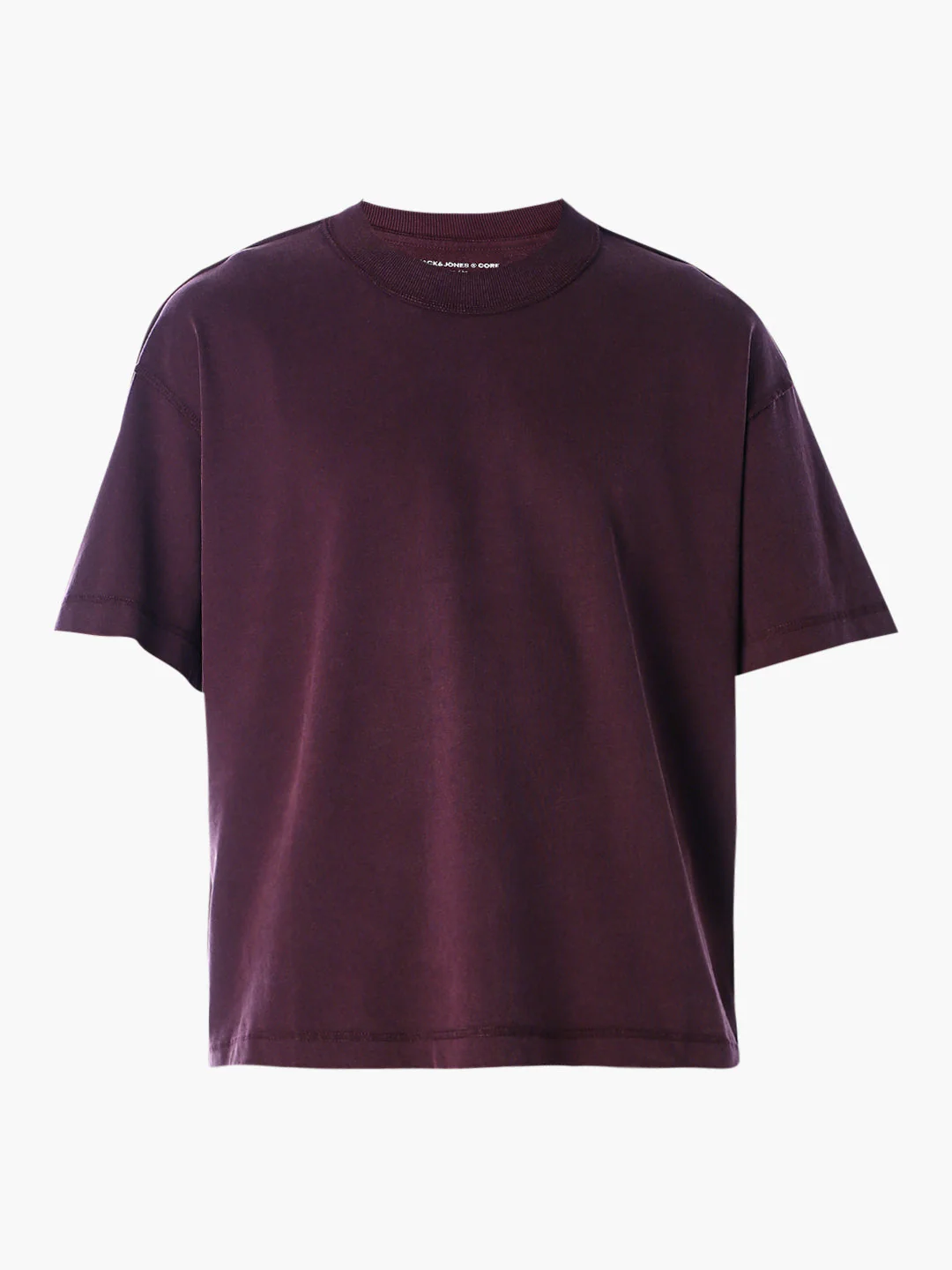 Acid Wash Cotton T-shirt - Maroon - Image 7