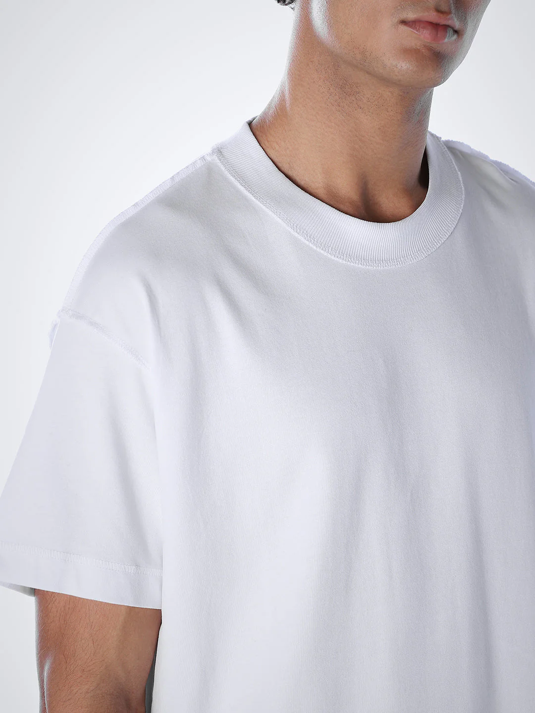 Acid Wash Cotton T-shirt - White - Image 5