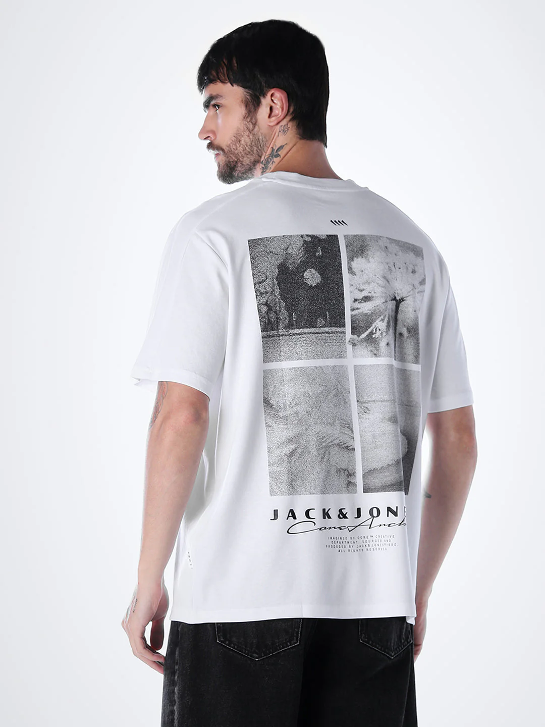 Back Print Oversized T-shirt - White - Image 4
